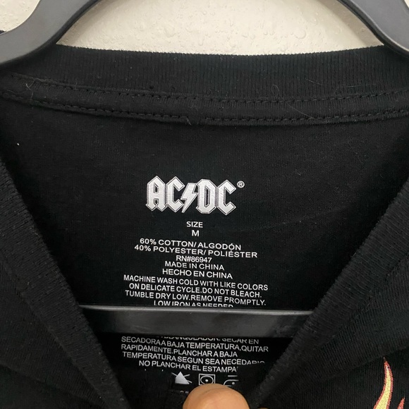 ACDC Black Cropped T-shirt with flames. - Picture 7 of 10